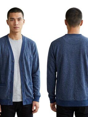 Old Navy Mens Cardigan Sweater Size XL Blue Button Front V-Neck Pockets Casual